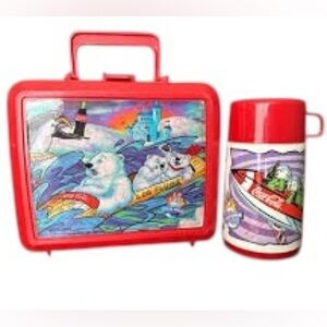 Vintage 1996 Coca-Cola Polar Bear Lunch Box & Thermos